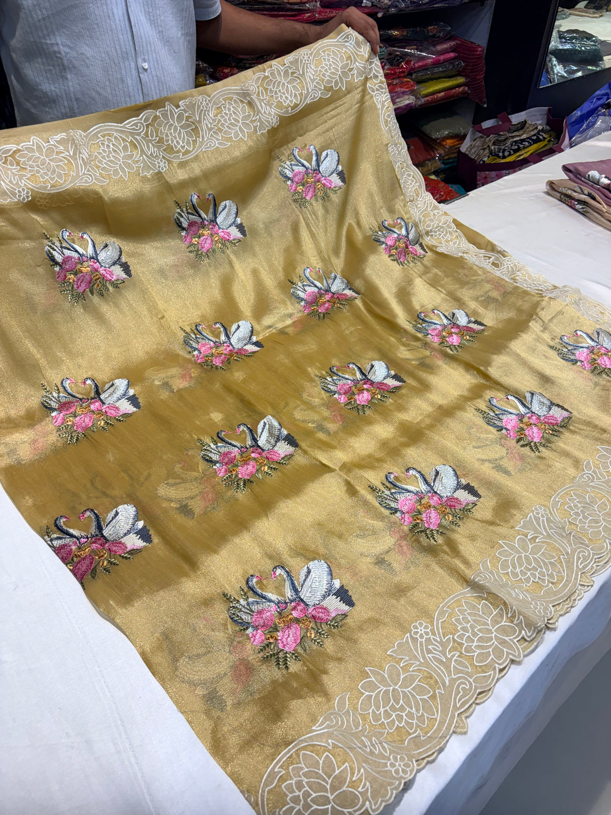SOFT GLASS ORGANZA TISSUE SAREE