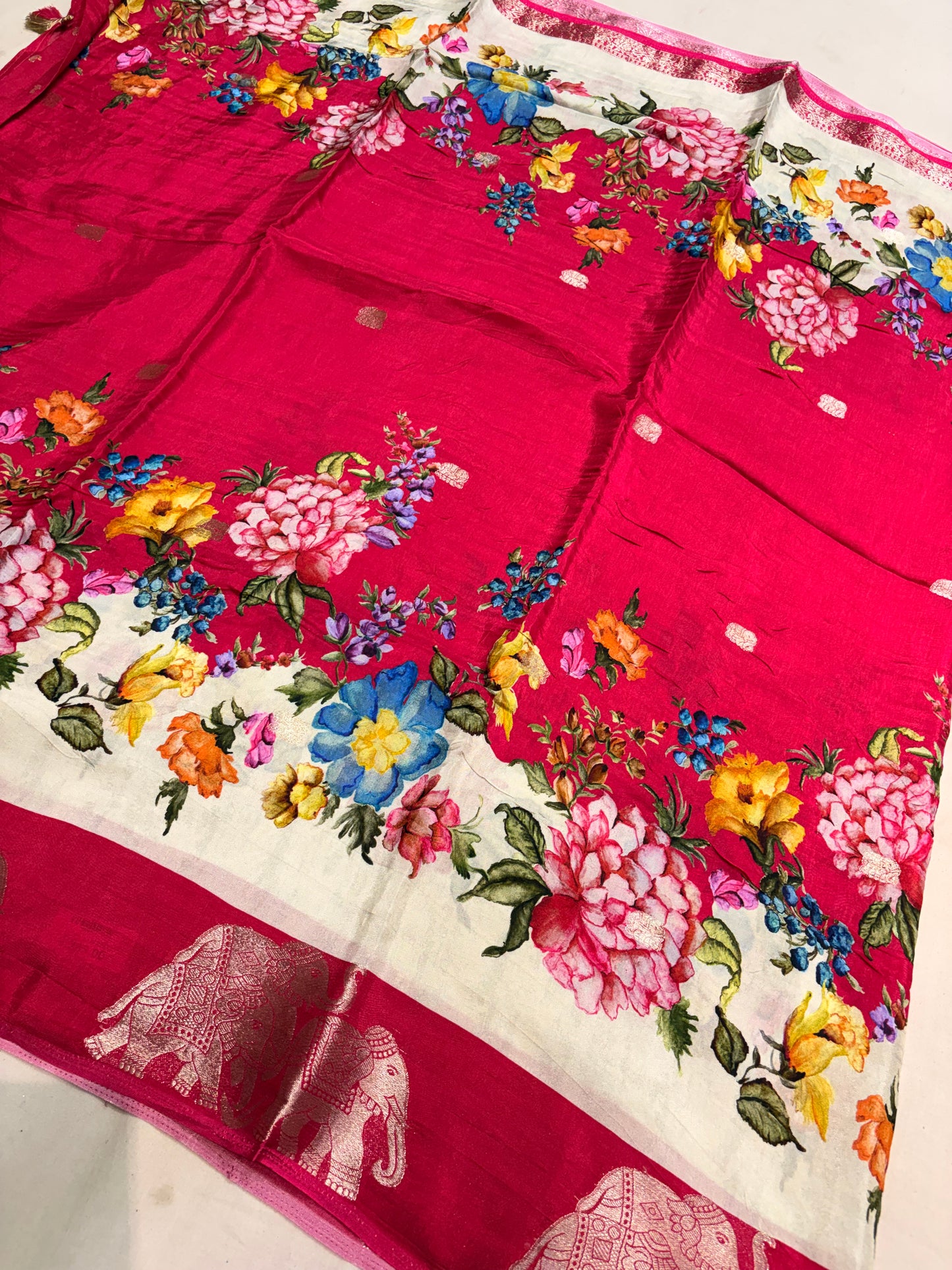 PREMIUM PRINTED MOUNGA SAREE