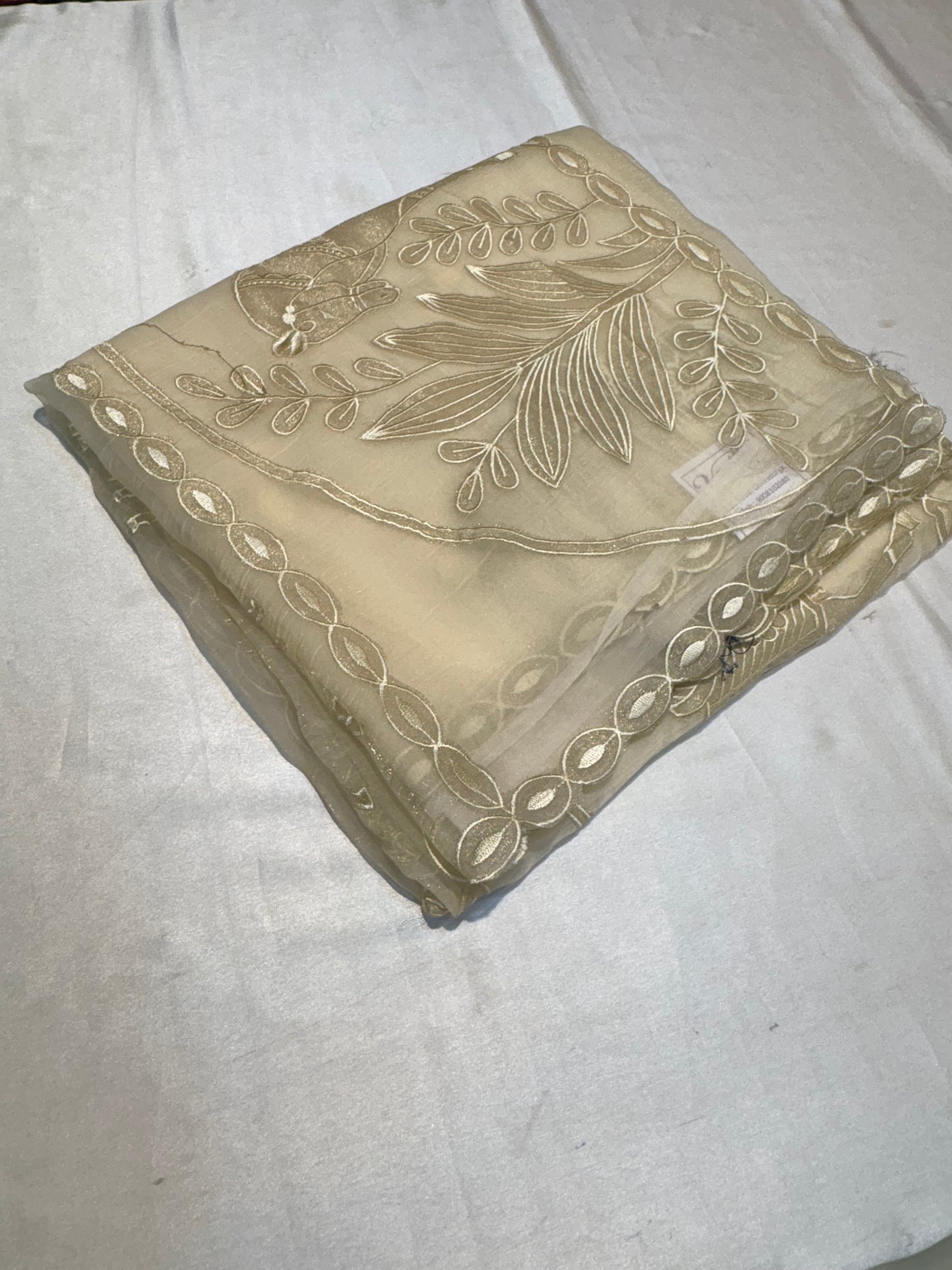 PREMIUM SOFT ORGANZA SAREE WITH APPLIQUE WORK