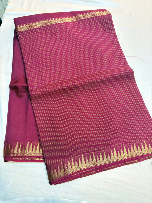 VISCOSE CHECKS HALF & HALF CREAPE SILK