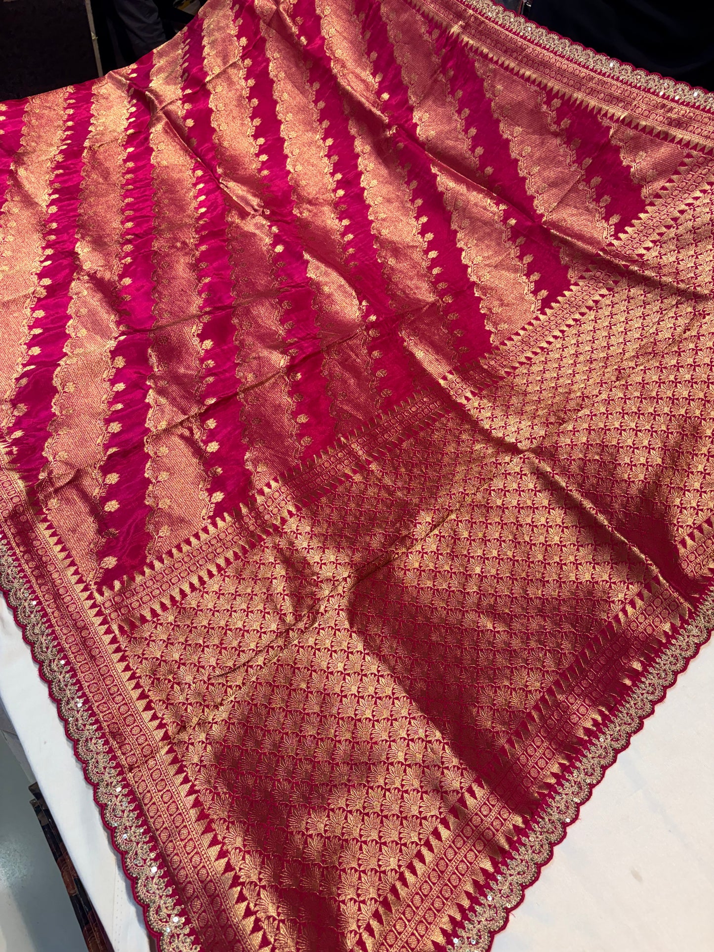 PREMIUM BANARASI CHINON CREAPE SAREE
