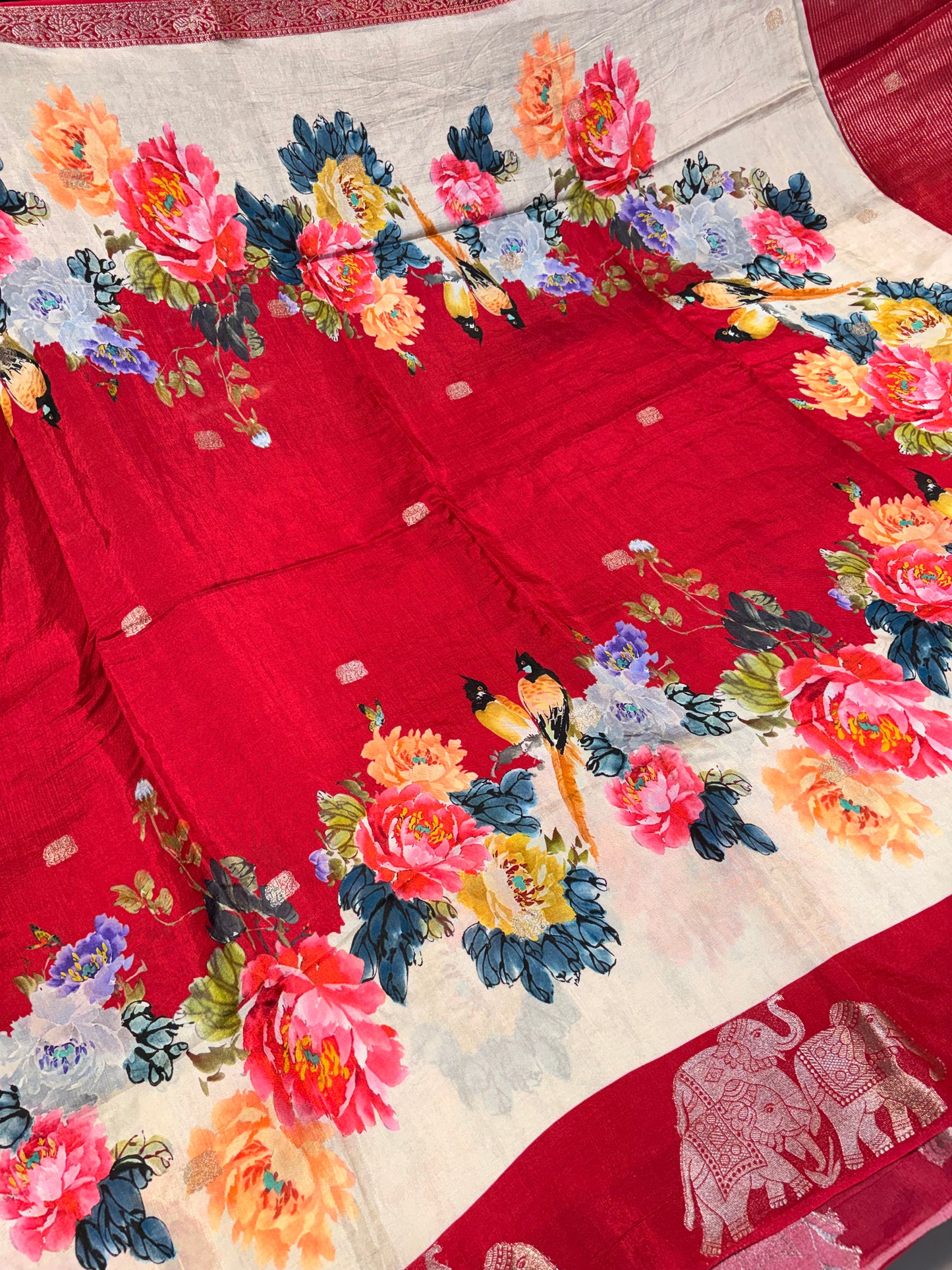 PREMIUM PRINTED MOUNGA SAREE