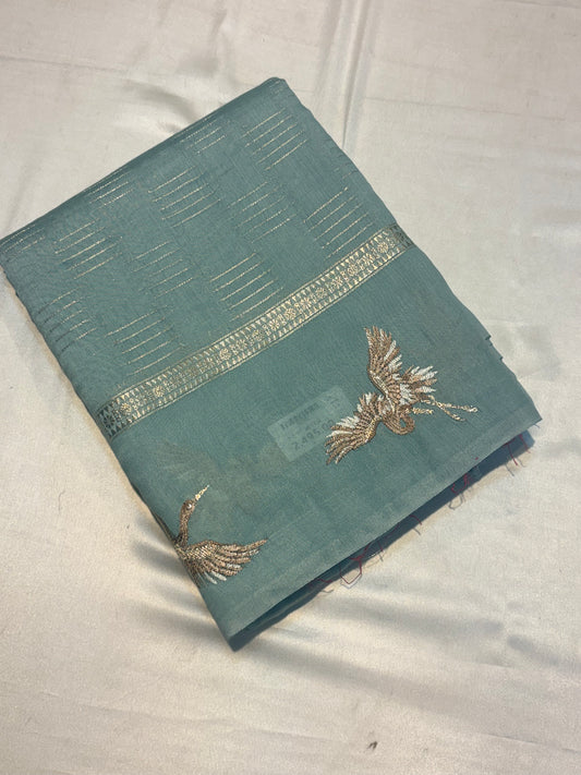 PREMIUM SOFT COTTON SILK SAREE WITH EMBROIDERY WORK