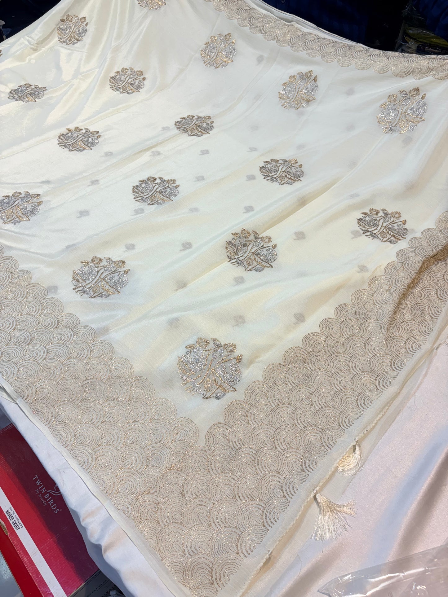 PREMIUM CHINON CREAPE WITH EMBROIDERY WORK