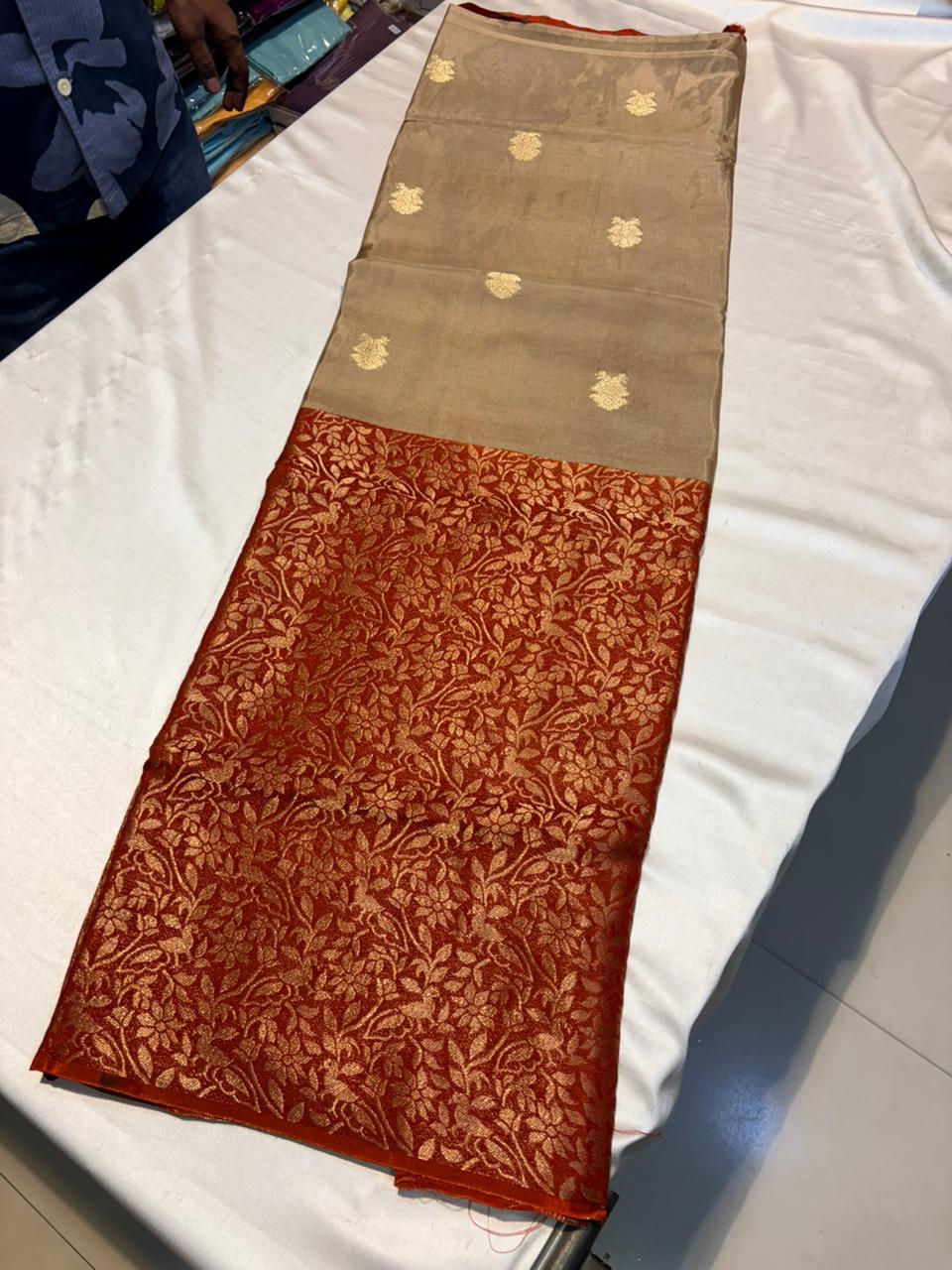 PREMIUM MOUNGA CREAPE SILK HALF & HALF PATTERN