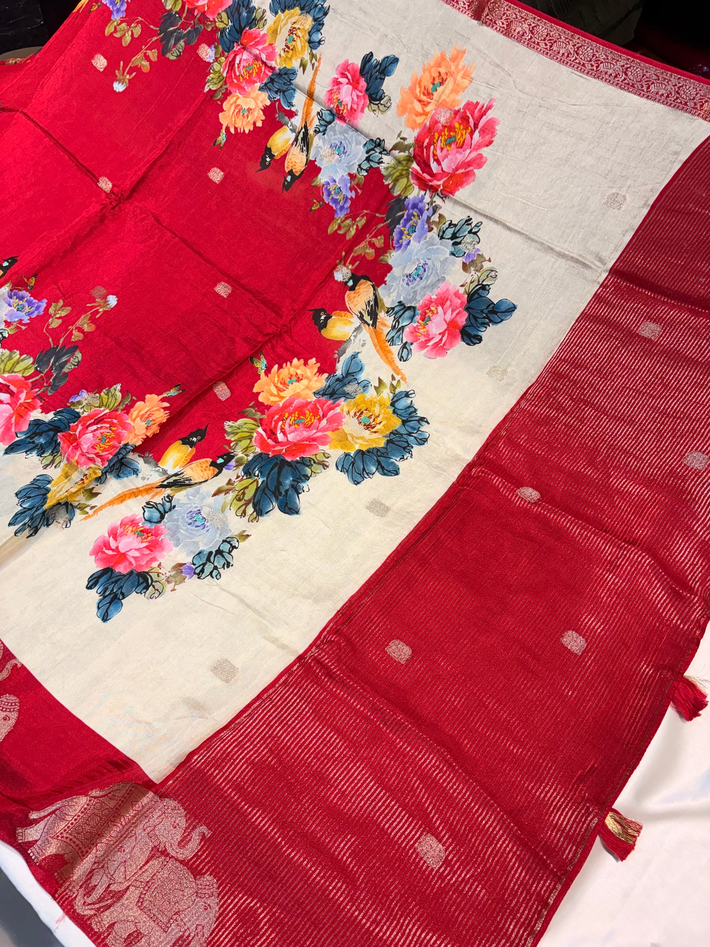 PREMIUM PRINTED MOUNGA SAREE