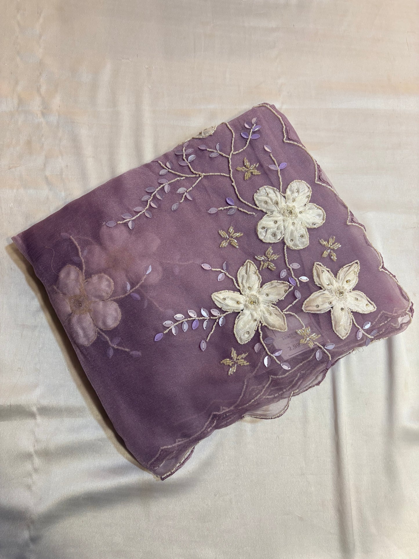 SOFT FANCY SAREE WITH APPLIQUE WORK