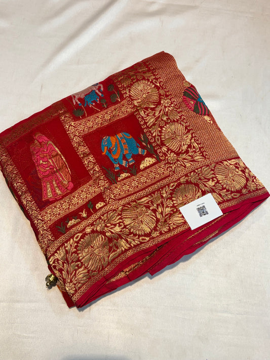 Pure Georgette Saree with Pichwai Weaving