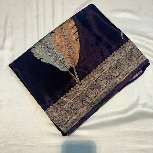 PREMIUM H.O CREAPE SILK SAREES(PURPLE)