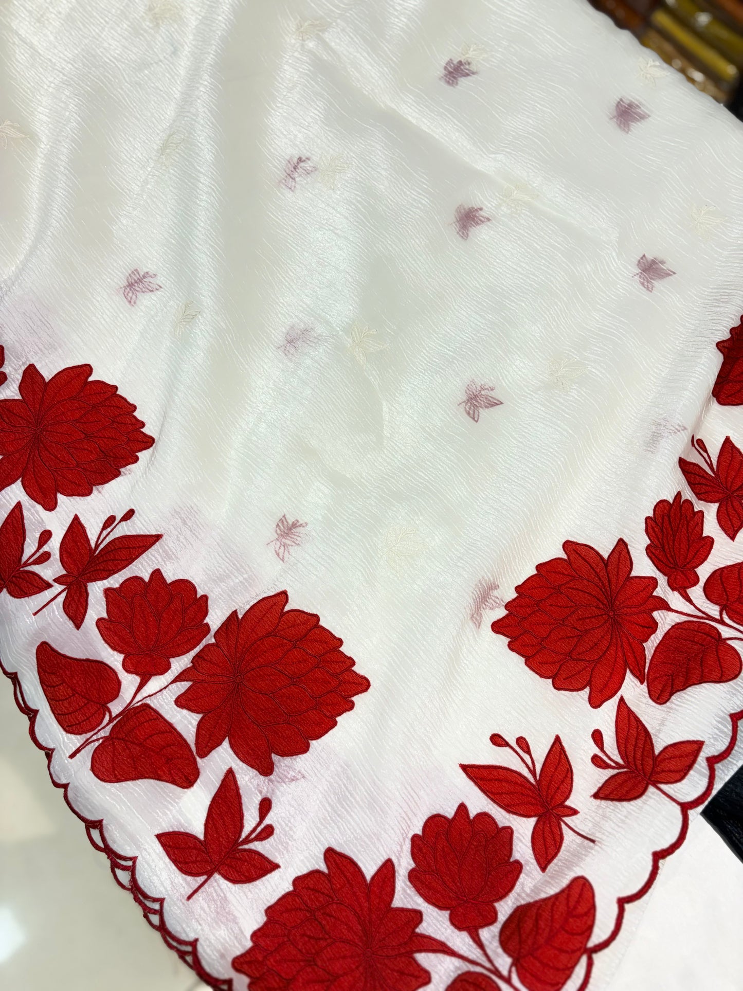 PREMIUM FANCY WEAR SAREE WITH APPLIQUE WORK