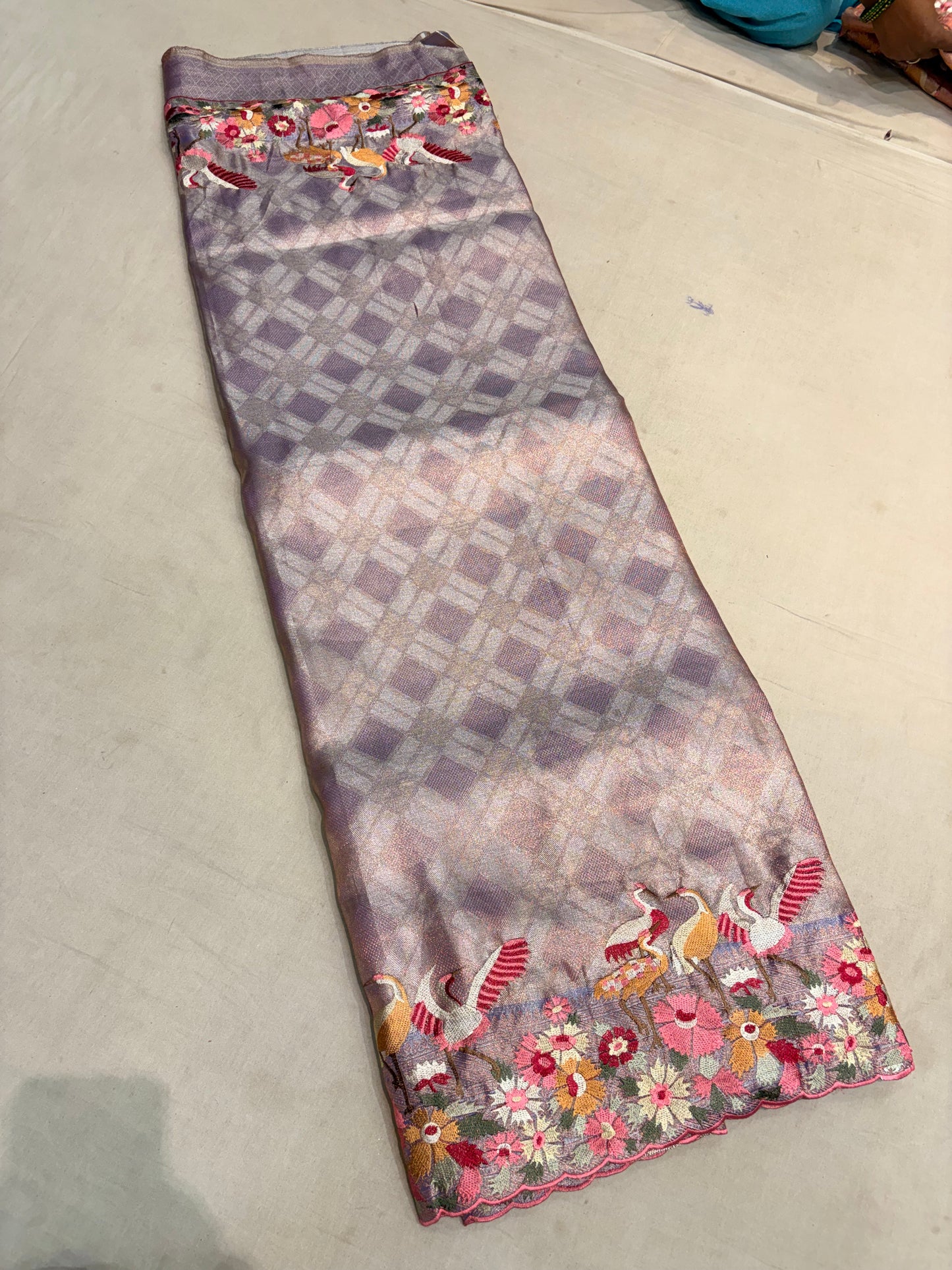 KANCHIPURAM TISSUE SILKS SAREE WITH EMBROIDERY WORK