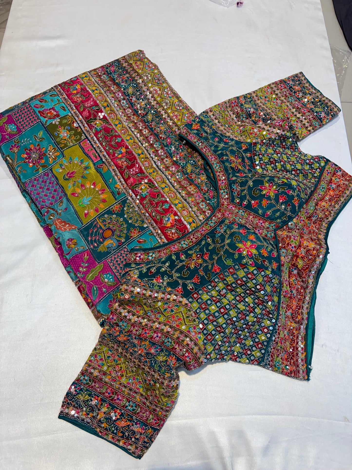 PURE PASHMEENA WITH WORK & READY BLOUSE
