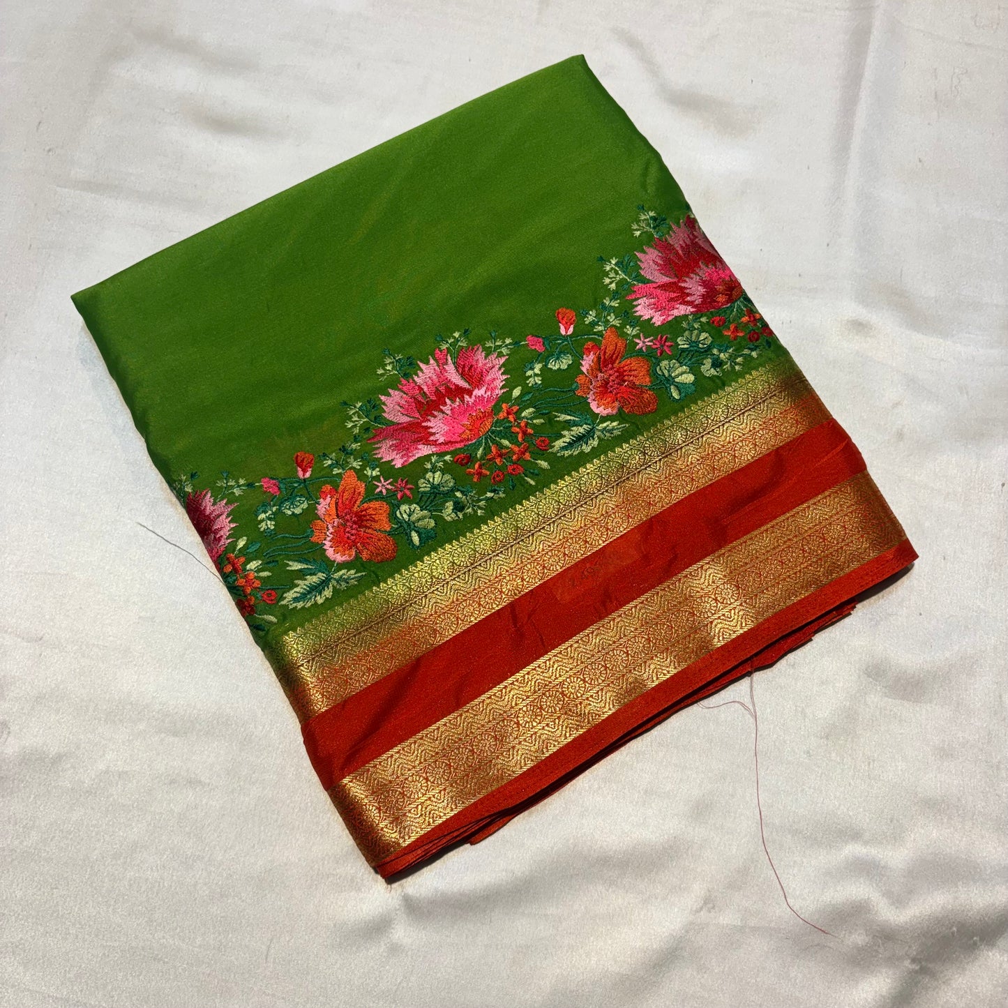 SEMI MYSORE SILK SAREE WITH EMBROIDERY SAREE