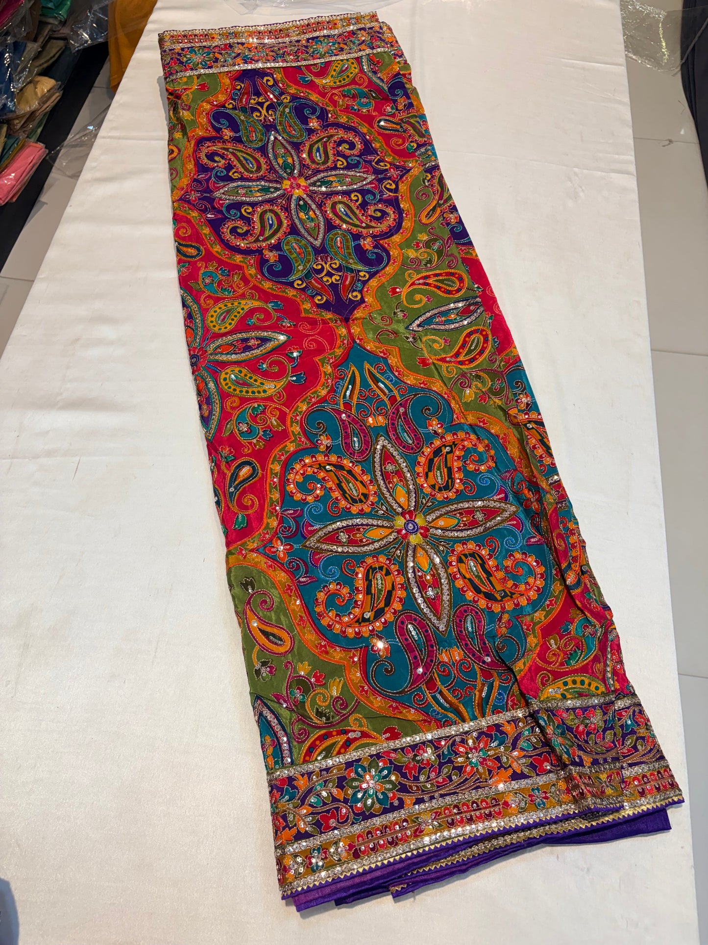 PURE PASHMEENA WITH WORK & READY BLOUSE