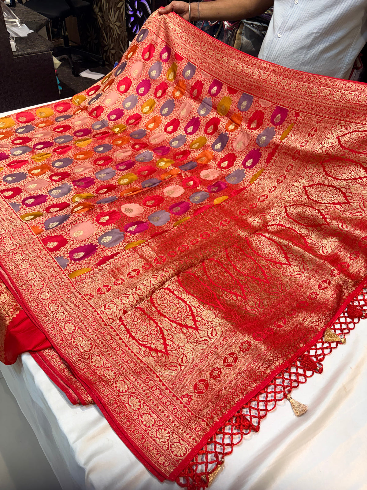 PURE PASHMEENA SILK SAREE IN RANGKAT PATTERN