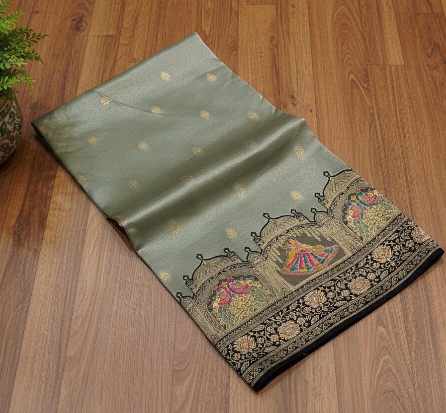 PURE GEORGETTE SAREE WITH PASHMINA BORDER