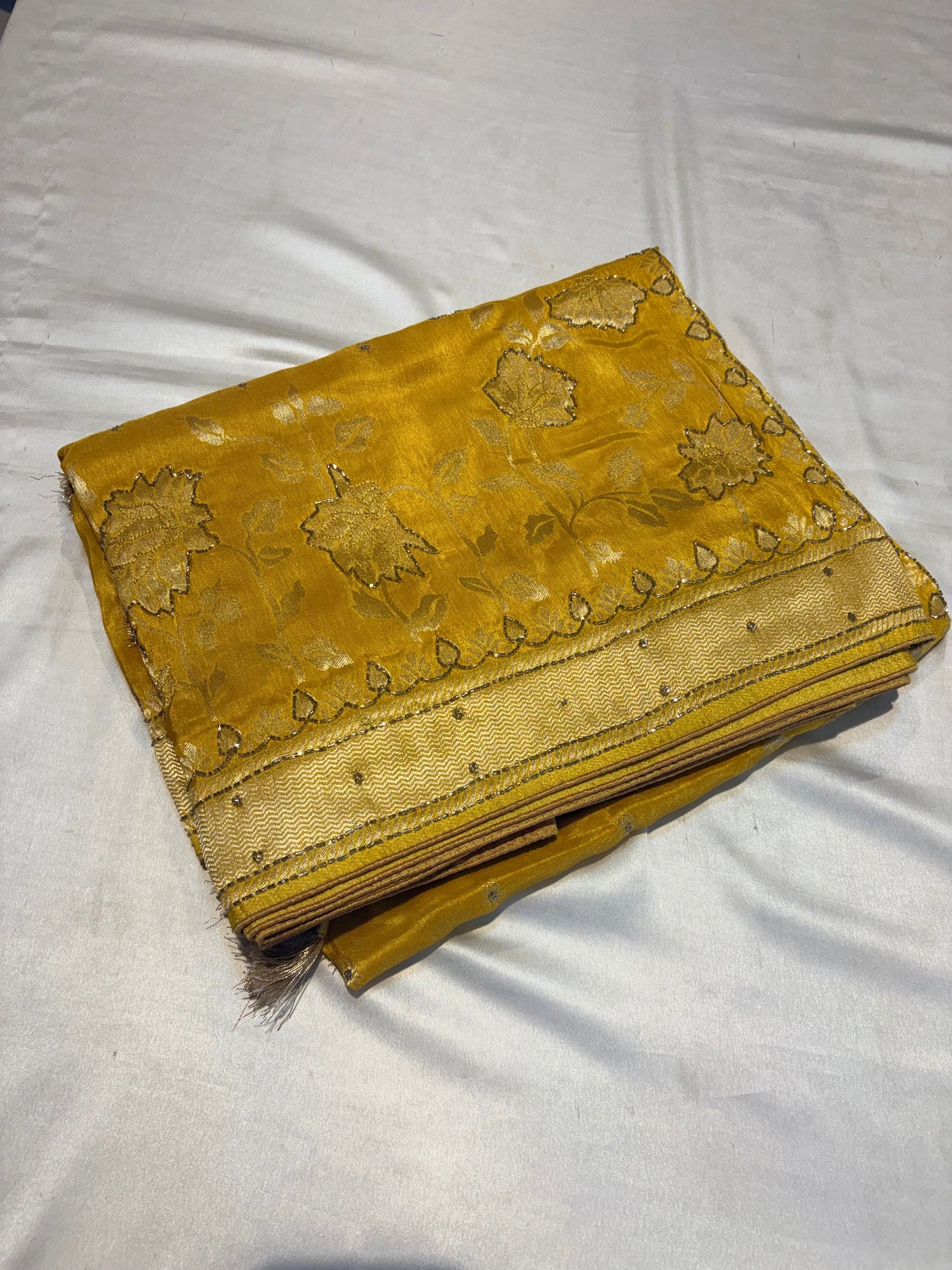 PURE MOUNGA SILK SAREE WITH HANDWORK