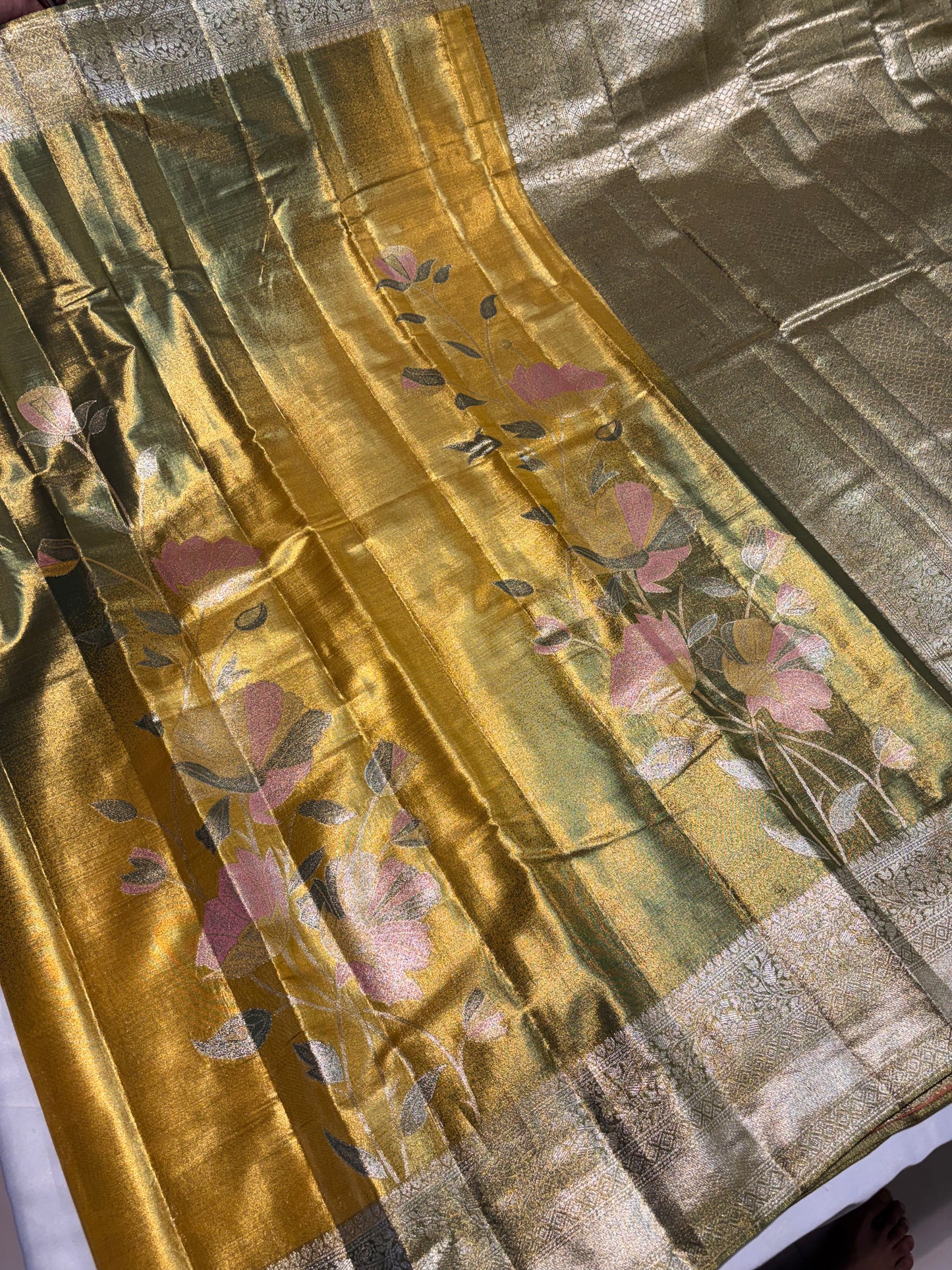 SEMI KANCHIPURAM TISSUE SILK SAREE